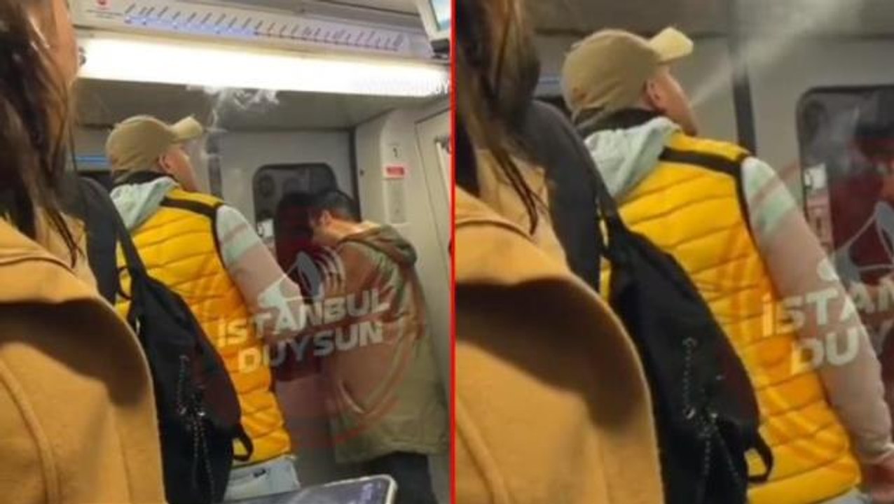 Metroda sigara yaktı, yolcular kendisini uyarın...