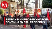 Protesta por muerte de menor se traslada de Segob a Paseo de la Reforma