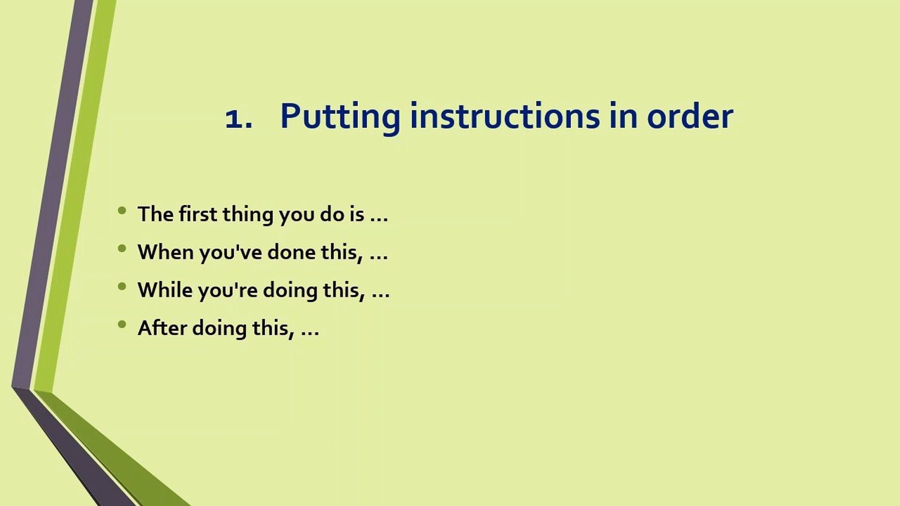 Common Expressions to Give Instructions