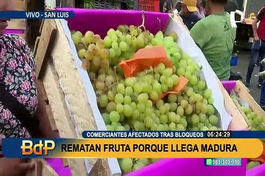 Mercado Mayorista de Frutas: debido a bloqueos, rematan productos para que no se malogren