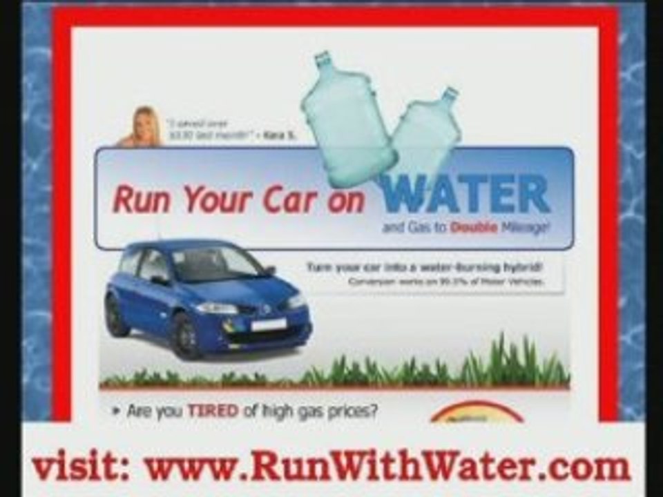 runyourcaronwater - save $1000 on gas!