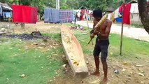 Pembuatan Sampan Tradisional Desa Tampur Paloh