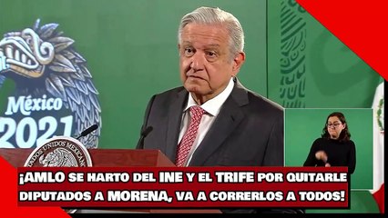 ¡AMLO se harto del INE y el TRIFE por quitarlediputados a MORENA, va a correrlos a todos!