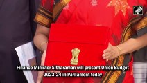 Union Budget 2023: FM Nirmala Sitharaman displays digital ‘bahi-khata’ outside North Block