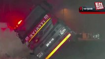Nevşehir'de itfaiye aracı devrildi