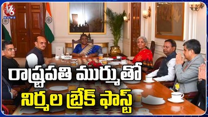 Union Budget 2023-24 _ FM Nirmala Sitharaman Meets President Droupadi Murmu _ Delhi _ V6 News