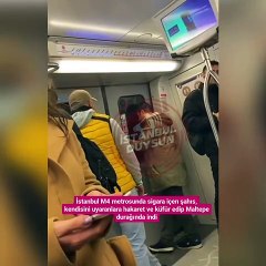 metroda sigara içti tepki gösterenlere küfür etti