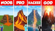 Minecraft TNT VOLCANO HOUSE BUILD CHALLENGE - NOOB vs PRO vs HACKER vs GOD _ Animation