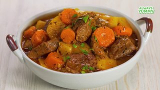 Traditional ☘️ IRISH BEEF STEW | Beef & Vegetables Stewed in BEER. Recipe by Always Yummy!