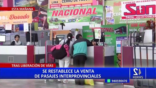Reanudan venta de pasajes en terminales terrestres tras desbloqueo de carreteras