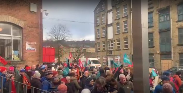 Flag waving at Halifax union rally