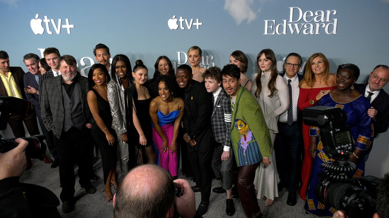 Cast of Apple TV+'s "Dear Edward" pose together at their world premiere in Los Angeles