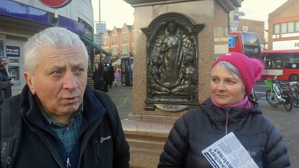 Striking teachers outside Tooting Broadway Station