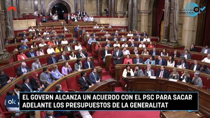 El Govern alcanza un acuerdo con el PSC para sacar adelante los Presupuestos de la Generalitat