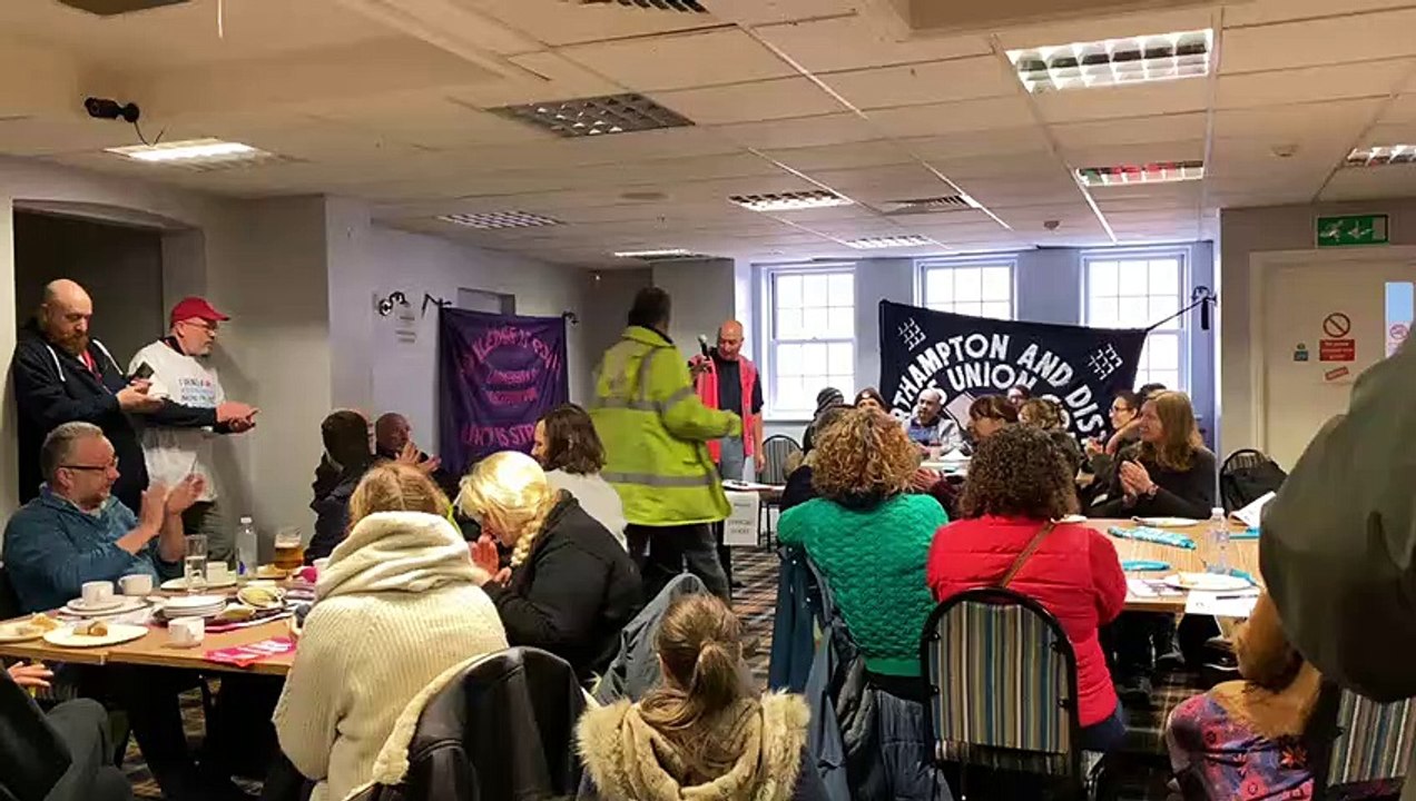 UCU Northampton representative speaks at the town centre rally