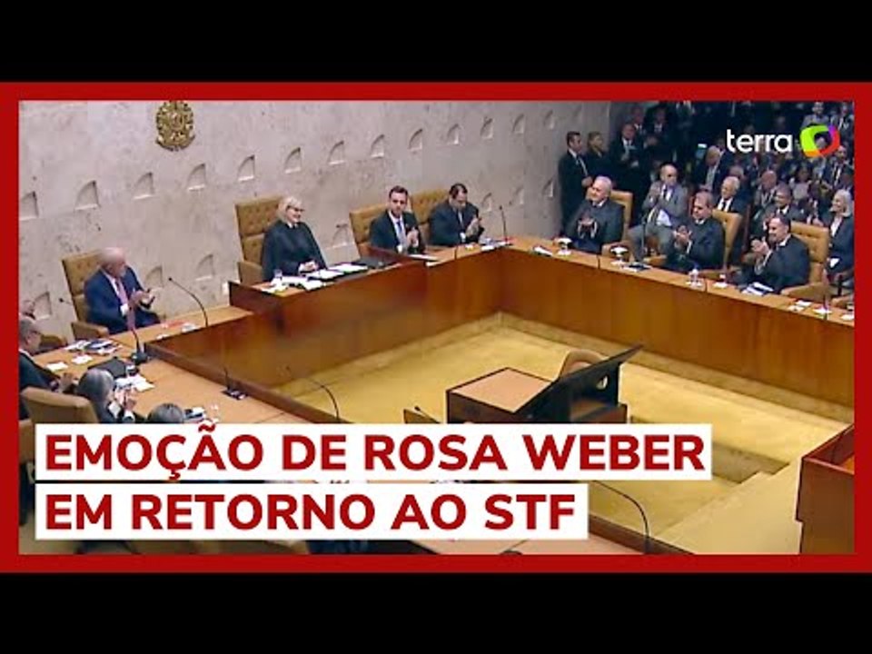 Rosa Weber se emociona e é aplaudida em 1ª sessão após depredação do STF