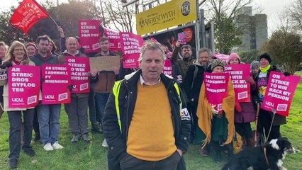 University, school and Welsh National Library staff out on strike