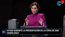 Ayuso durante la presentación de la Feria de San Isidro 2023