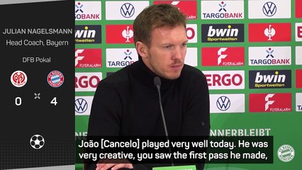 Nagelsmann delighted with winning Bayern debut for 'creative' Joao Cancelo