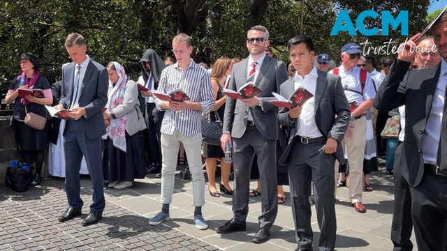 Mourners gather outside St Mary's Cathedral for George Pell funeral service