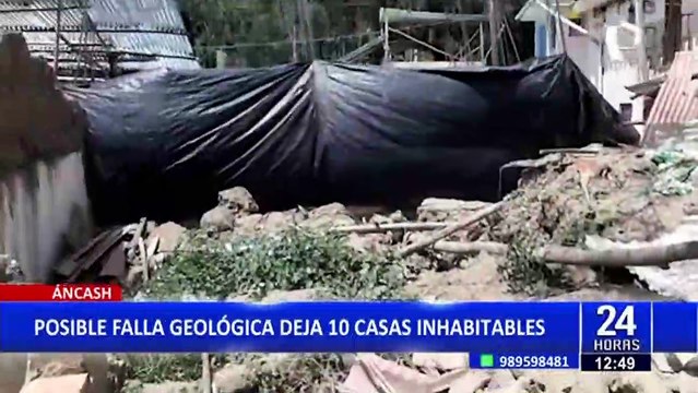 Reptación de suelo en Áncash: 10 viviendas quedaron inhabitables por posible falla geológica