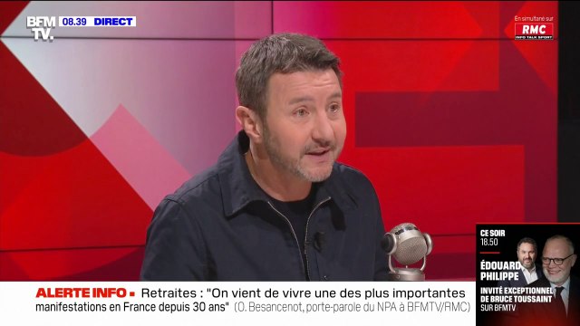 Olivier Besancenot sur les retraites: Le but, c'est que le projet, ils le prennent et ils le mettent à la poubelle