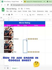 How to add emojis in Google sheet | Excel #emoji #googlesheets #shorts #reels  #spreadsheetlovers #char #viralreels Spreadsheet Lovers