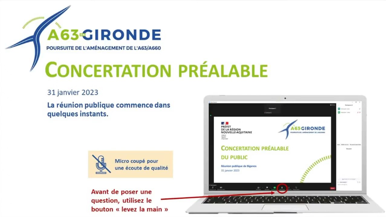 Poursuite de l'aménagement de l'A63_A660 - Réunion publique de Biganos (33) du 31/01/2023
