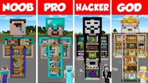 Minecraft STATUE BASE HOUSE BUILD CHALLENGE - NOOB vs PRO vs HACKER vs GOD _ Animation