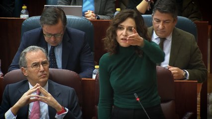 Ayuso, fuera de sí contra los argumentos de la izquierda