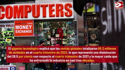 Ventas mundiales de PC enfrenta las mayor caída en 30 años