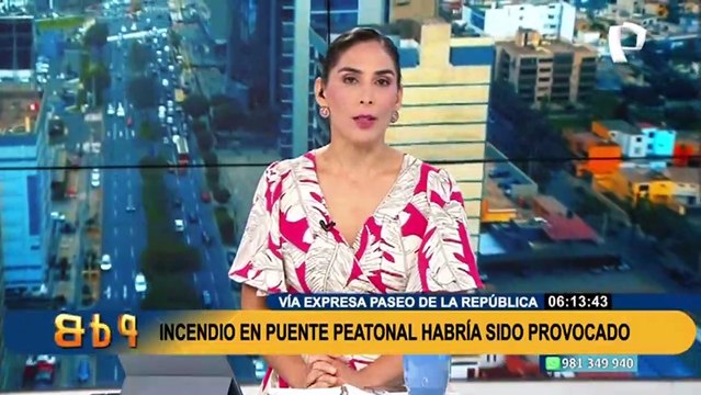 Incendio en puente peatonal del Paseo de la República: Siniestro habría sido provocado