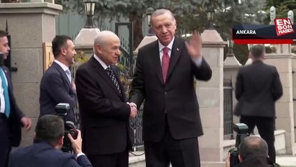 Devlet Bahçeli, Cumhurbaşkanı Erdoğan'ı konutunda ağırladı