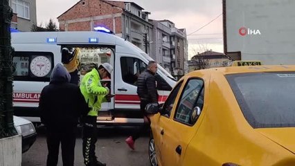 Taksiyle çarpışan motosiklet sürücüsü ağır yaralandı