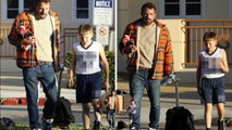 Ben Affleck rocks a casual look while picking up his son Samuel from a basketball game in Brentwood.