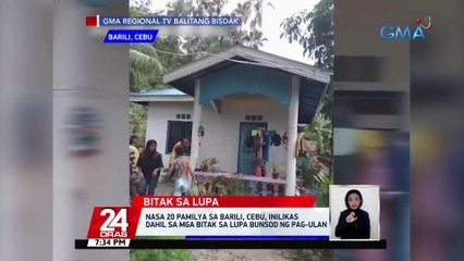 Nasa 20 pamilya sa Barili, Cebu, inilikas dahil sa mga bitak sa lupa bunsod ng pag-ulan | 24 Oras