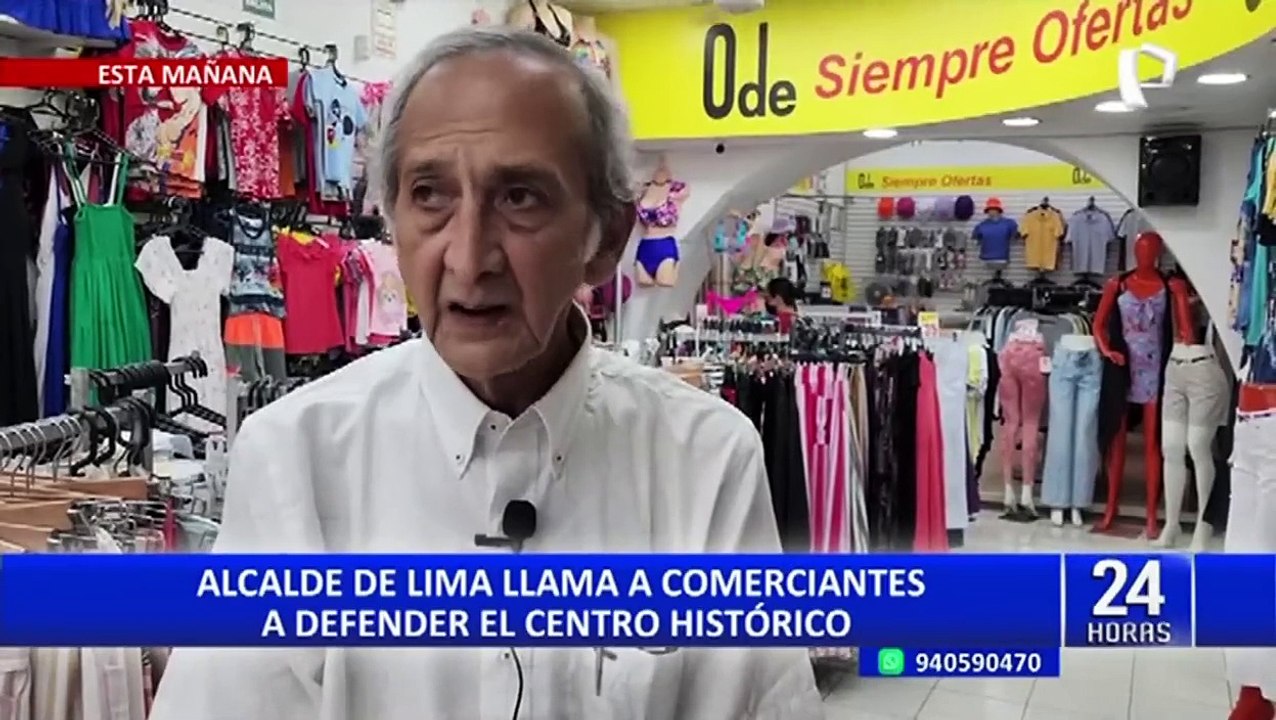 Alcalde de Lima llama a comerciantes a defender el centro histórico de actos vandálicos