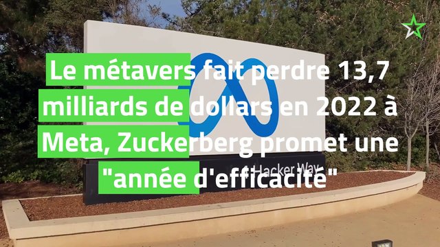 Le métavers fait perdre 13,7 milliards de dollars en 2022 à Meta, Zuckerberg promet une année d'efficacité