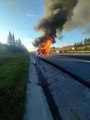 Adana'da seyir halindeki tır alev topuna döndü