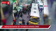 Bahçelievler'de İETT otobüsü durağa girdi: Yaralılar var 