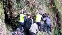2 gündür aranıyordu, kayalıklarda sıkışmış halde sağ bulundu