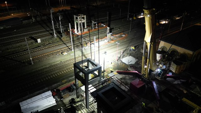 Chantier de la passerelle de la gare de Mouscron