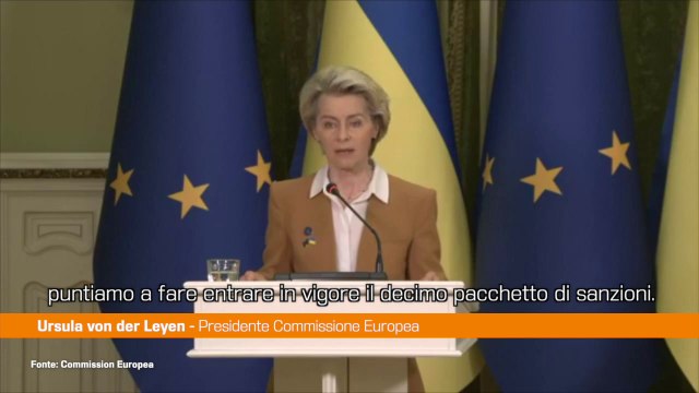 Von der Leyen 10° pacchetto di sanzioni contro la Russia entro 24/2