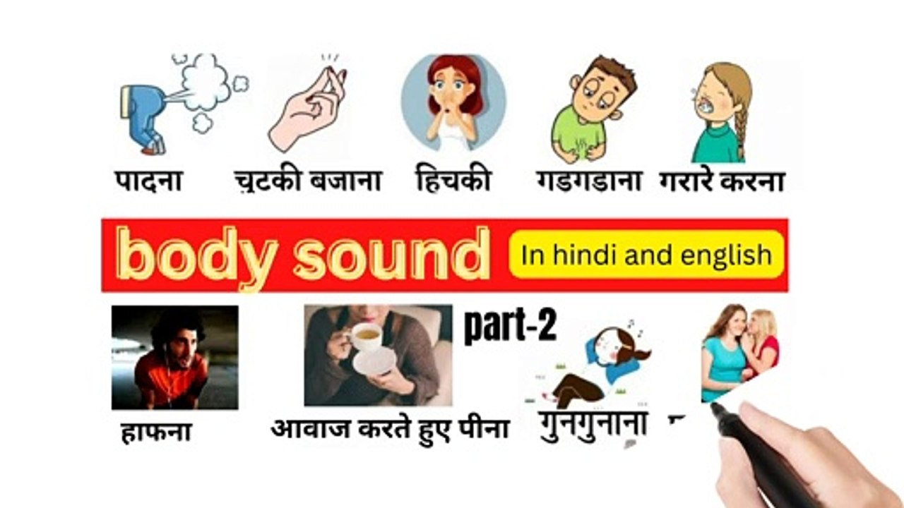 Human body sound in hindi nad english/commen word meaning#learn english#english