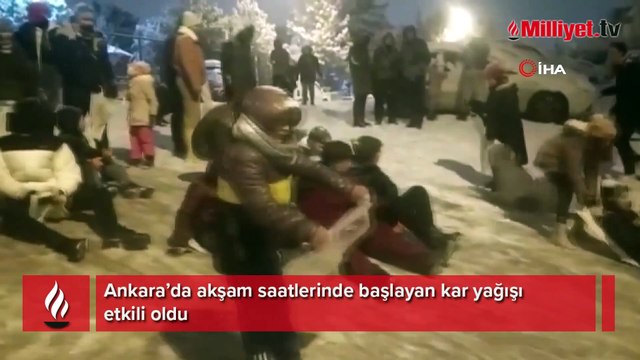 Başkent beyaza büründü, çocuklar karda doyasıya eğlendi