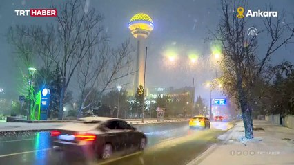 Başkentte kar etkili oluyor