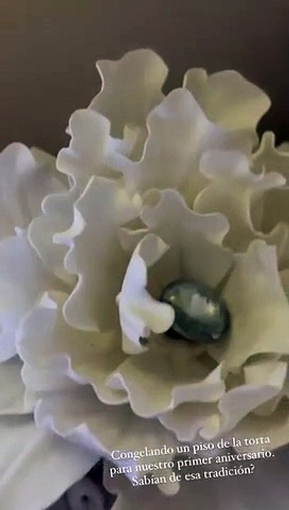 Brunella Horna decide congelar un piso de su torta de bodas Para nuestro primer aniversario