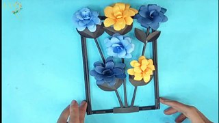 Paper Flowers using Origami paper  #shorts #diy #craft