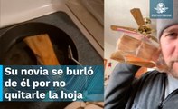 Extranjero prueba el tamal por primera vez y se lo come con la hoja de maíz