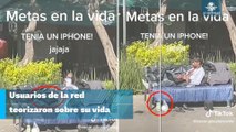 Vagabundo es captado “trabajando” con iPhone y laptop en calles de la CDMX